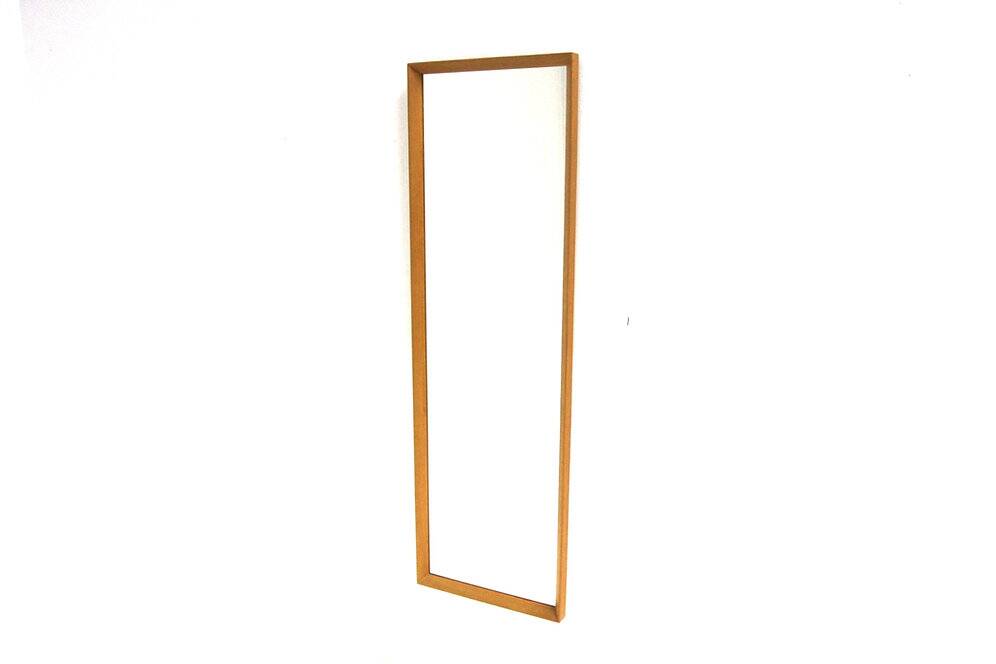 Miroir scandinave en chêne, Suède 1960, 122 x 38cm