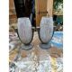Pair of Art Deco enamelled cast iron vases