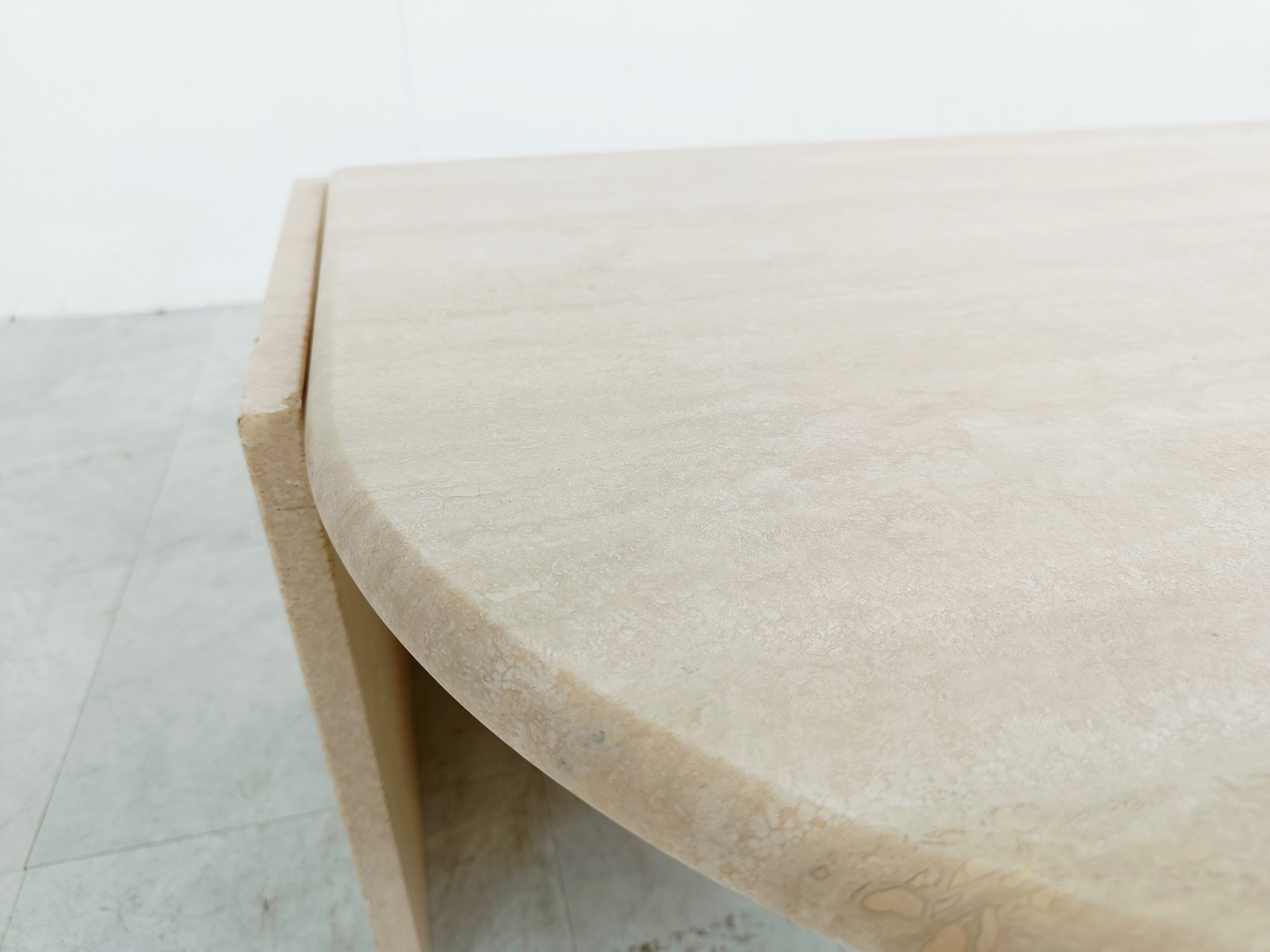 Vintage travertine coffee table, 1970s