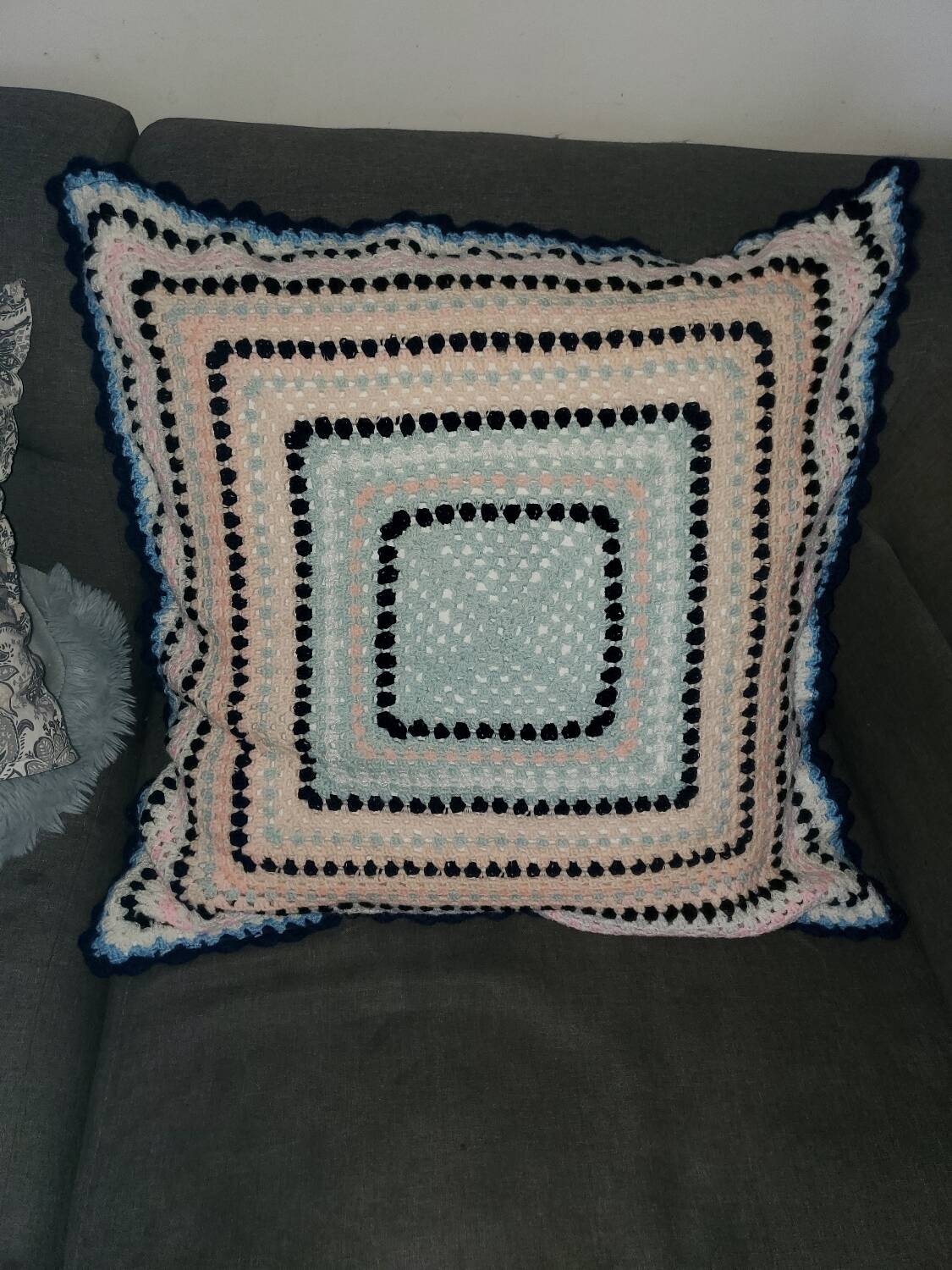 Housse de coussin Vintage au crochet