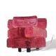 Brutalist solid bubble glass clear and red table lamps 1960s, set of 2