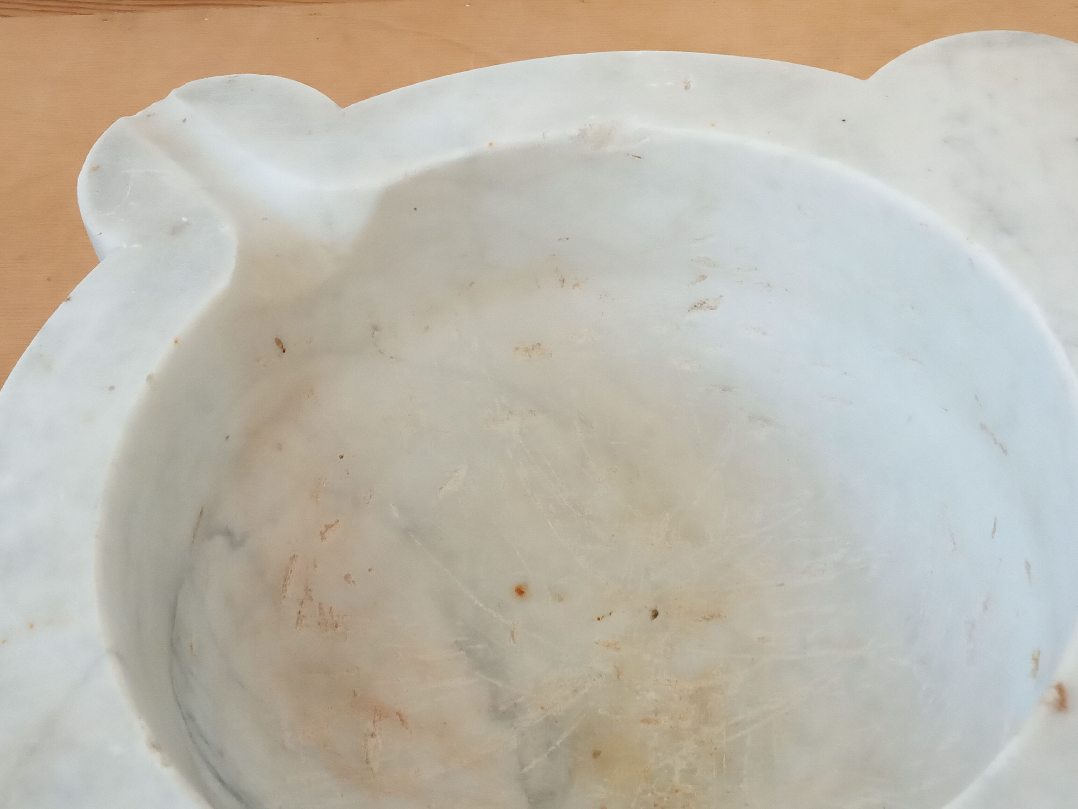 XL mortar in white marble, porcelain pestle