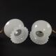 2 wall lights in gold metal and milky glass, swan neck