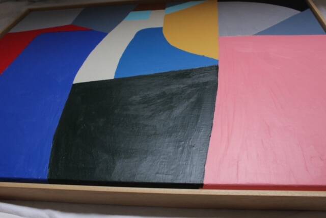Colorful abstract art 100x80cm on stretched canvas by Bodasca