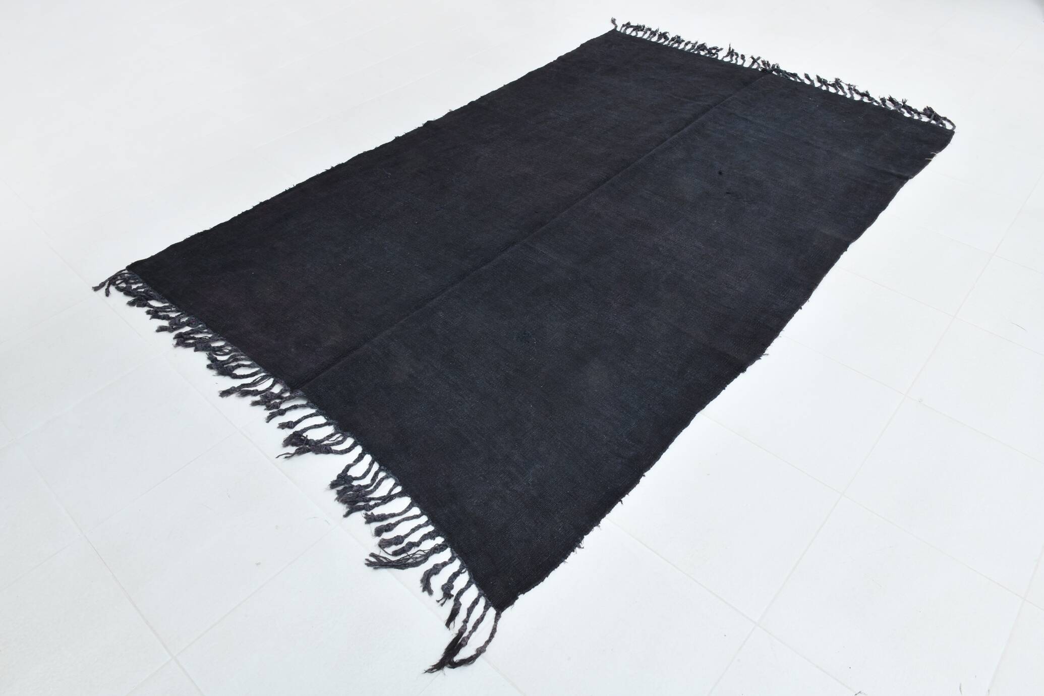Vintage Dark Blue Turkish kilim Rug, 171x264Cm