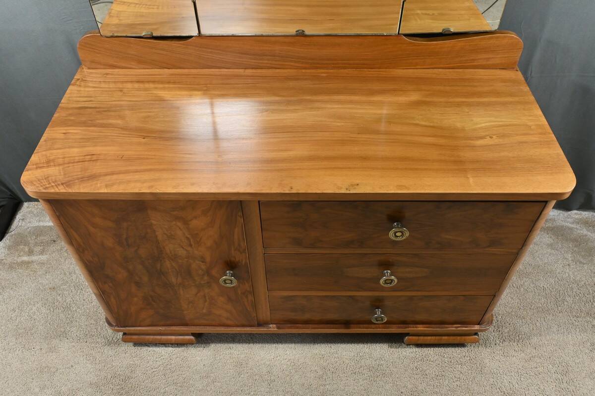 Walnut Veneer Hairdresser, Art Deco - 1930