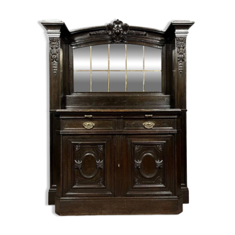 Blackened wooden sacristy sideboard from the Napoleon III period, circa 1850