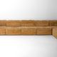 Modular 7-piece beige Italian sofa in soft velvet, 1970s