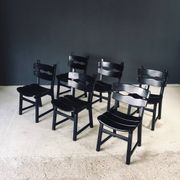 Brutalist dining chairs by Dittmann for Awa Radbound, Netherlands, 1970s, set of 6.