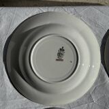 Set of 8 antique turquoise deep plates with a gold rim D22.5