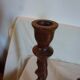 Pair of large vintage twisted wood candlesticks