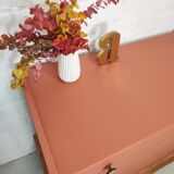 Vintage terracotta legs compass chest of drawers