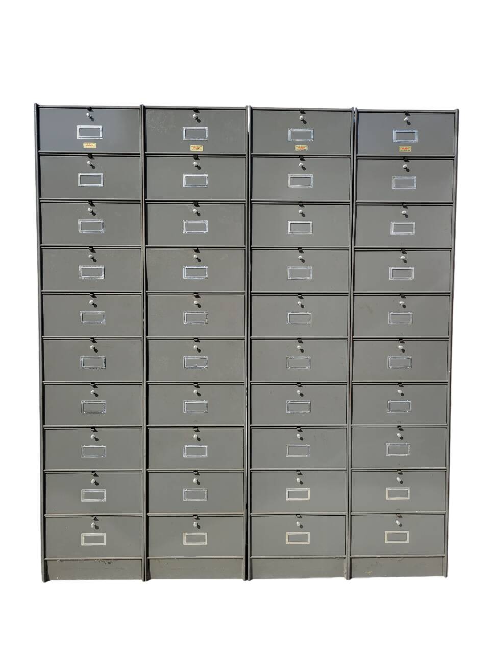 Set of 4 industrial column workshop furniture with Roneo flaps