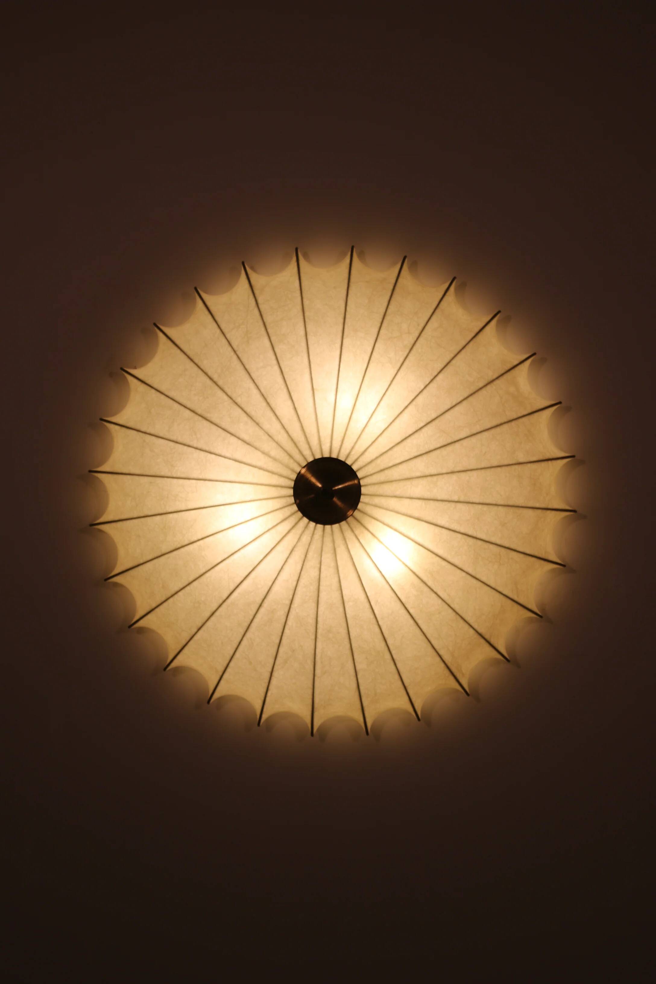 Sculptural cocoon light – mid-century Goldkant wall & ceiling lamp by Friedel Wauer