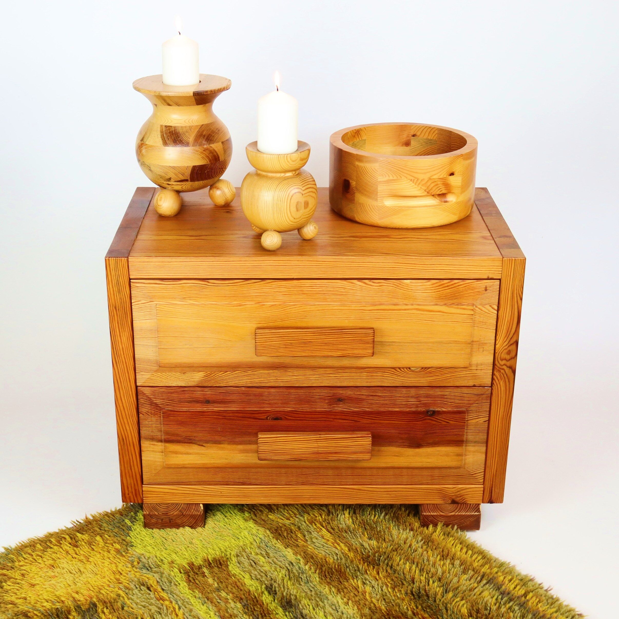 Raw pine chest of drawers