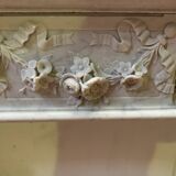 Louis XVI style fireplace in white Carrara marble, 19th century