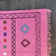Moroccan Berber carpet handmade ethnic pink 140x245 cm