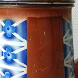 Enamelled coffee maker brown frieze blue flowers