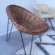 Fauteuil rotin corbeille des années 50