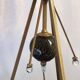 Lampe tripode italienne vintage Gallo en verre à inclusions dorées