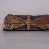 Studio ceramic butterfly wall plaque by Gerhard Liebenthron, Germany, 1982.