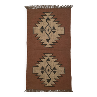 Kilim tissé à la main en jute et laine, décoration d'intérieur, salon, salle à manger, tapis