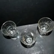 Set of 3 thick blown glass absinthe glasses - Vintage Mazagran