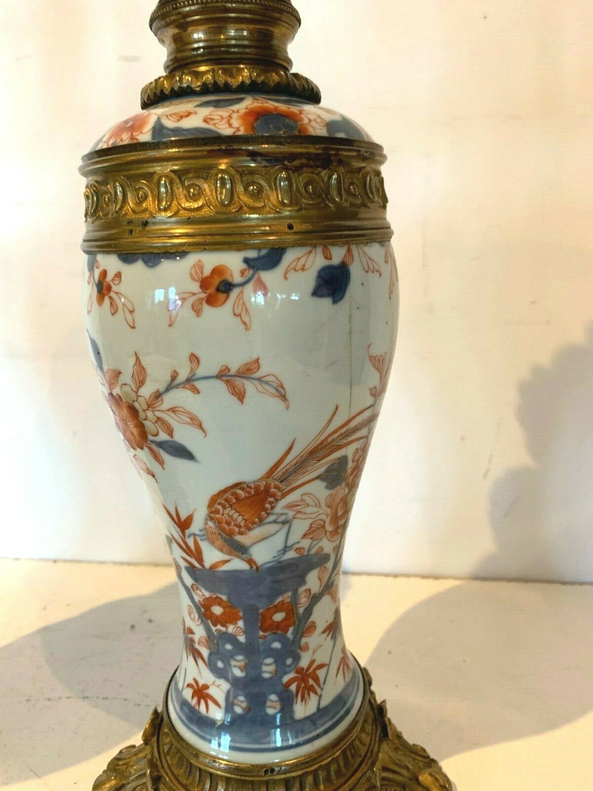 Pair of China porcelain lamp chiseled bronze 19th century