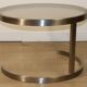 Table basse d'appoint vintage en acier brossé et verre, 1970