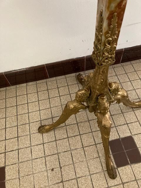 Marble and brass coat rack