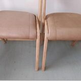 Pair of Baumann leather gondola chairs