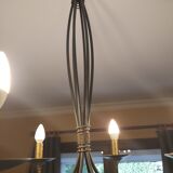 Chandelier in black metal 6 branches