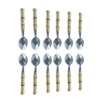 Batch of bamboo handle spoons