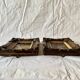 Pair of old carved wooden and plaster frames