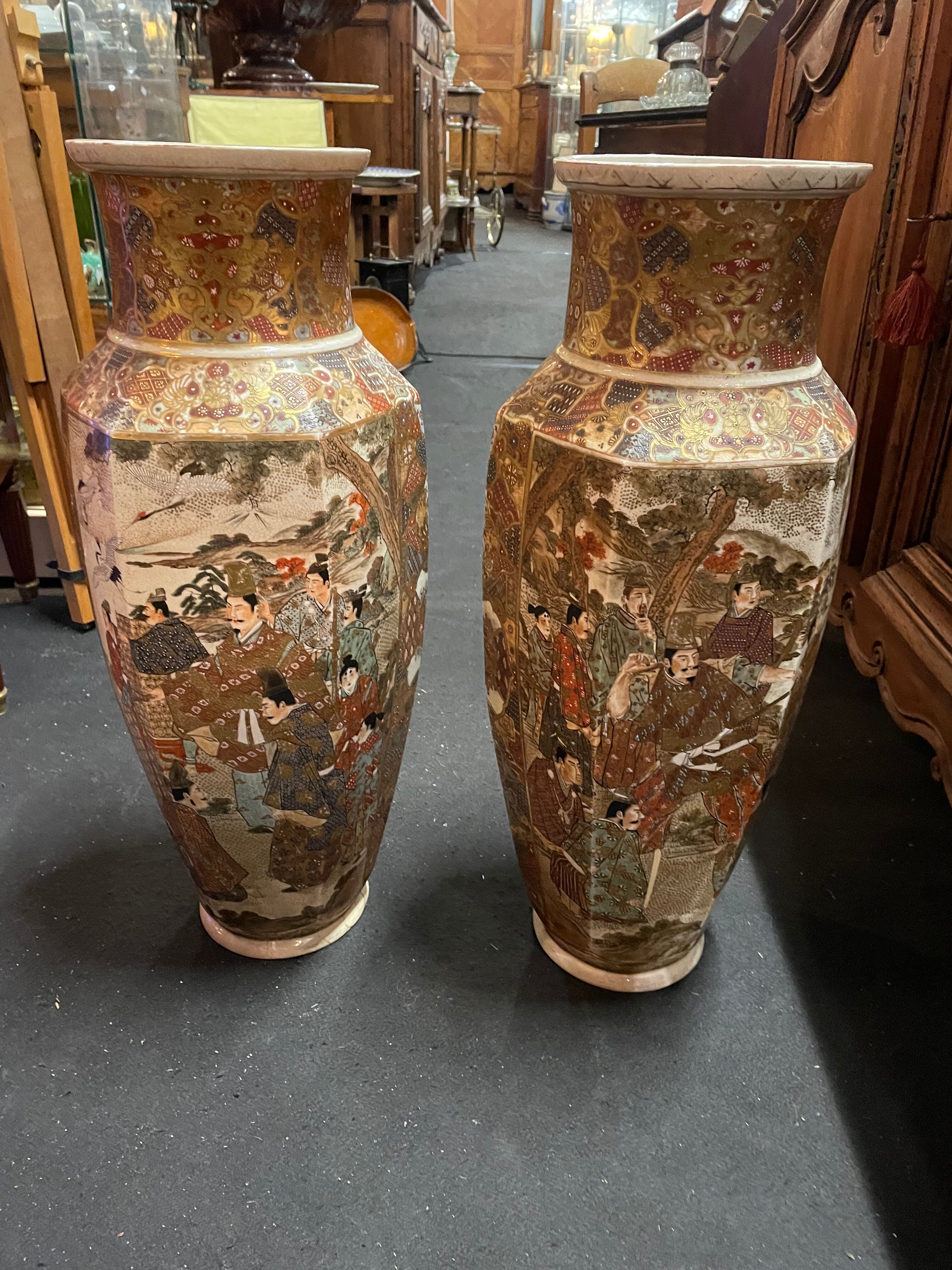 Paire de vases japonais Satsuma Selency