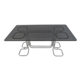 Table à manger italienne en verre fumé par Giotto Stoppino, années 70