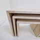 Italian 1980s Grooved Travertine Nesting Tables – Set of 3