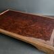 Folding table top in wood and tuya burl, 1930/40, brand "Platotable"