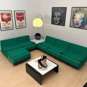 Modular green Orbis sofa ensemble by Luigi Colani for COR, Germany, 1970, set of 8