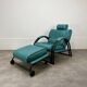 Postmodern design armchair and ottoman, 80s leather