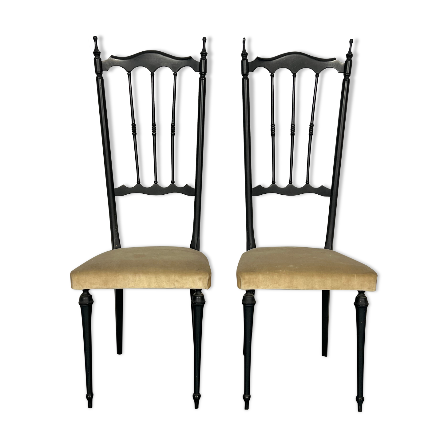 Italian Vintage set of two side Chiavari chairs from 50s