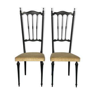 Italian Vintage set of two side Chiavari chairs from 50s