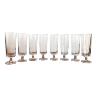 Set of 8 champagne flutes 70s