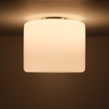 Large Prof Wilhelm Wagenfeld Opaline Pendant Lamp 1930s