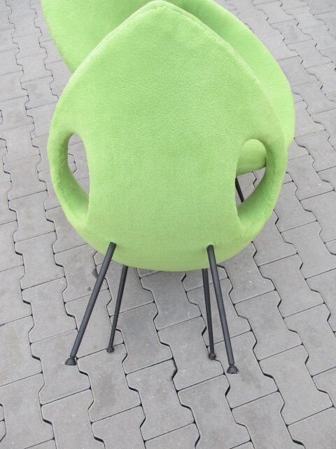 Beautiful and very rare pair of armchairs egg 50 60 year tear