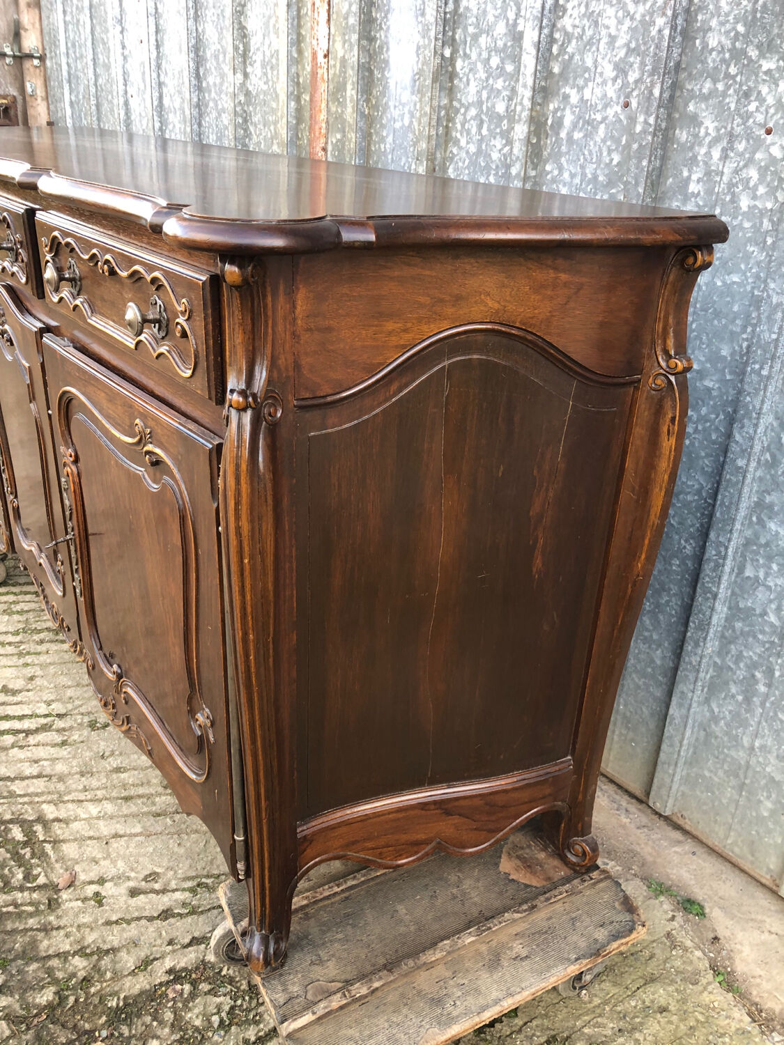 Louis XV style sideboard in solid walnut