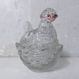 Portieux Vallerysthal style brooding hen candy box