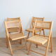 Chaises pliantes cannage et bois