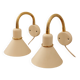 Pair of Scandinavian wall lights, white and gold metal