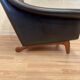 Scandinavian design armchair Aage Christiansen black leather 1950.
